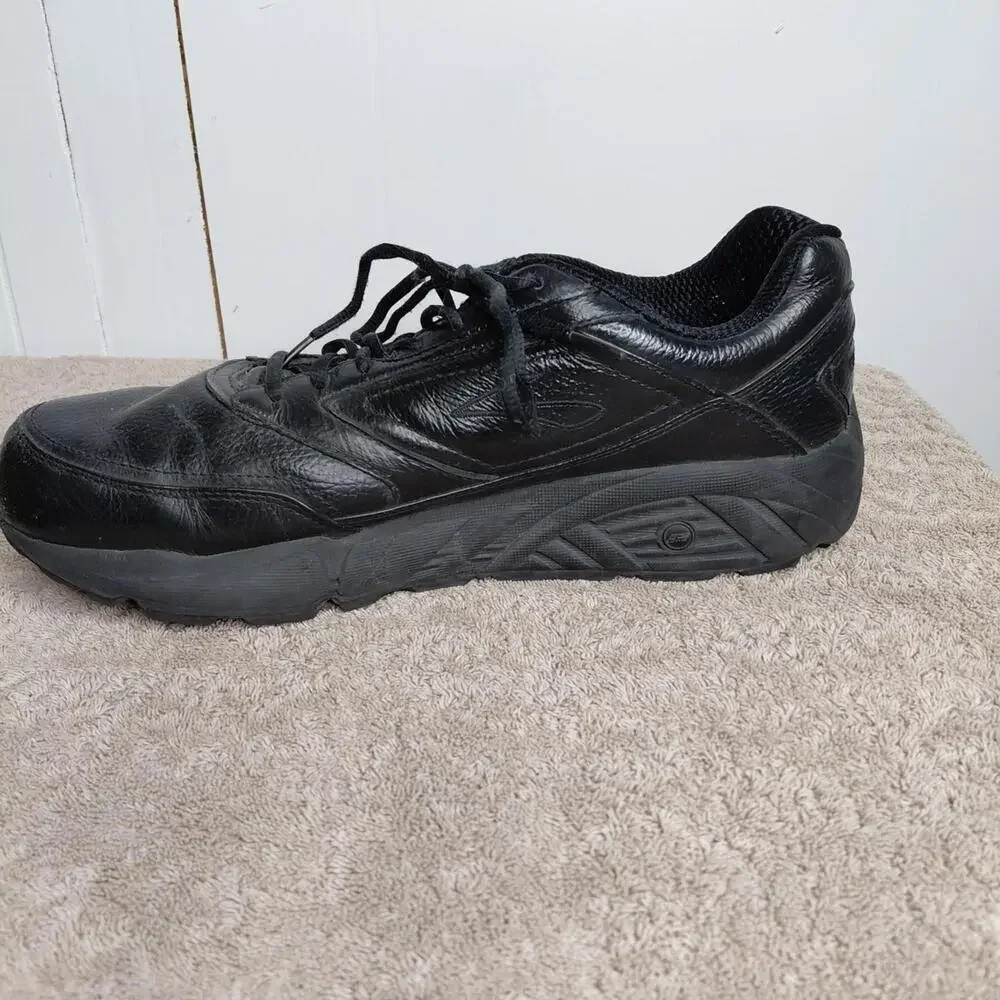 Brooks Shoes Mens Size 14 Addiction Walker Triple Black Leather Walking Ortho - Picture 4 of 12